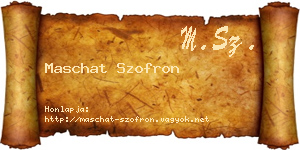 Maschat Szofron névjegykártya